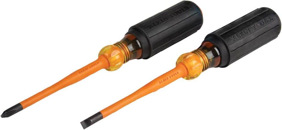 Klein Tools Screwdriver Set, Slim-Tip Insulated Phillips and Cabinet Tips, 2-Piece