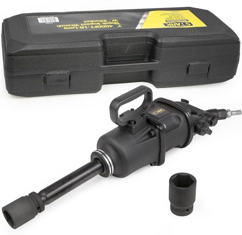 STARK USA 4,000 ft./lbs. 1 in. Heavy-Duty Long Shark Air Impact Wrench with 8 in. Extended Anvil