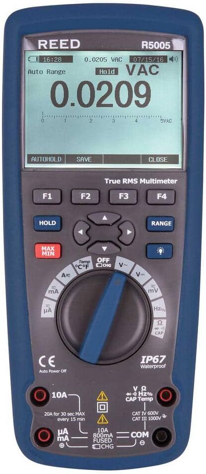 REED Instruments True RMS Bluetooth/Waterproof Industrial Multimeter