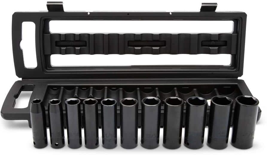 Husky 1/2 in. Drive SAE 6-Point Impact Socket Set with Storage Case (11-Piece)