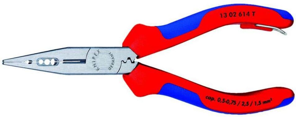 KNIPEX 6-1/4 in. 4-in-1 Electrician Pliers with Dual-Component Comfort Grips and Tether Attachment