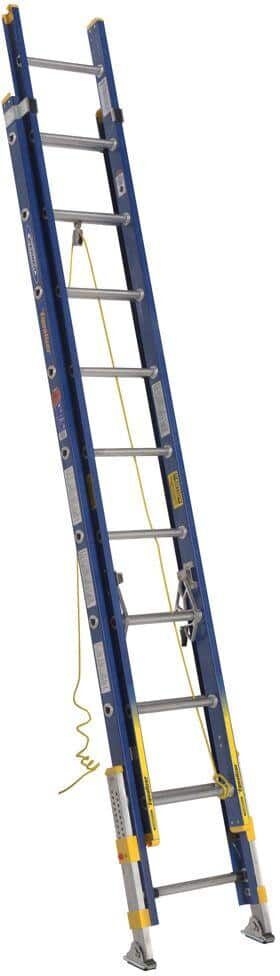 Werner 20 ft. Fiberglass D-Rung Equalizer Extension Ladder with 300 lb. Load Capacity Type IA Duty Rating