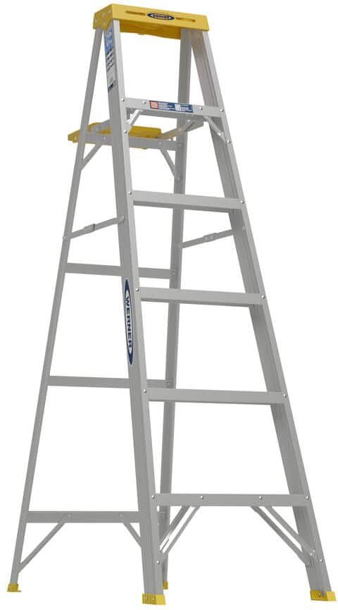 Werner 6 ft. Aluminum Step Ladder (10 ft. Reach Height) with 250 lb. Load Capacity Type I Duty Rating