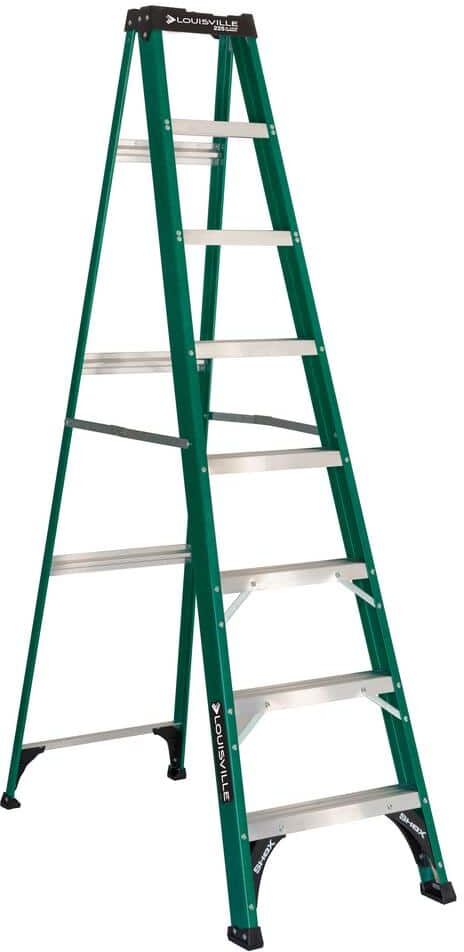 Louisville Ladder 8 ft. Fiberglass Step Ladder with 225 lbs. Load Capacity Type II Duty Rating