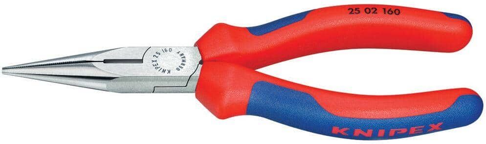 KNIPEX 6 in. Long Nose Pliers with Cutter and Comfort Grip Handles