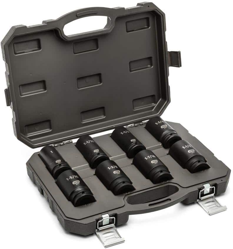 GEARWRENCH 3/4 in. Drive SAE 6-Point Deep Impact Socket Set with Storage Case (8-Piece)