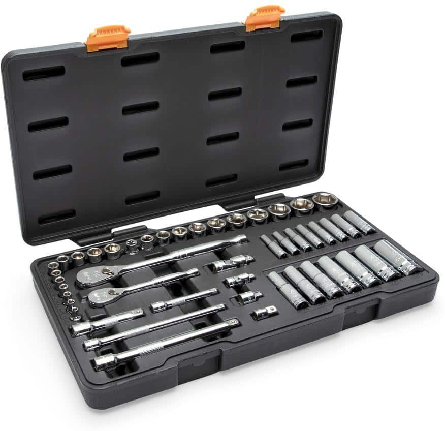 GEARWRENCH 1/4 in. and 3/8 in. Drive 84-Tooth, Standard and Deep, SAE Mechanics Tool Set in Storage Case (47-Piece)