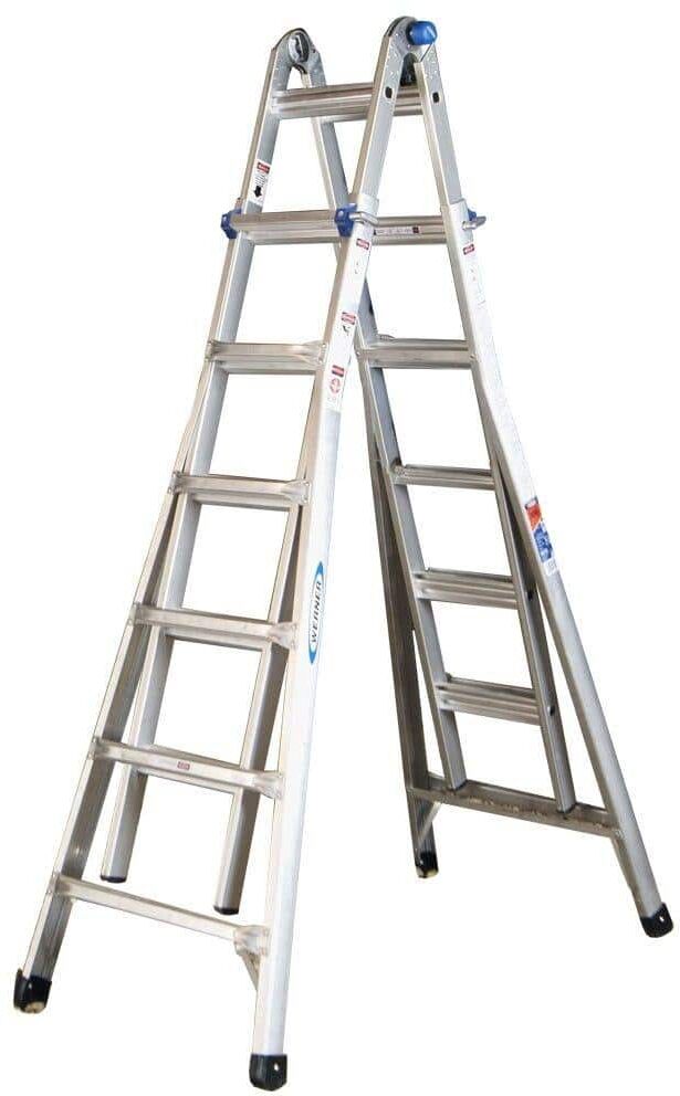 Werner 26 ft. Reach Aluminum Telescoping Multi-Position Ladder with 300 lbs. Load Capacity Type IA Duty Rating