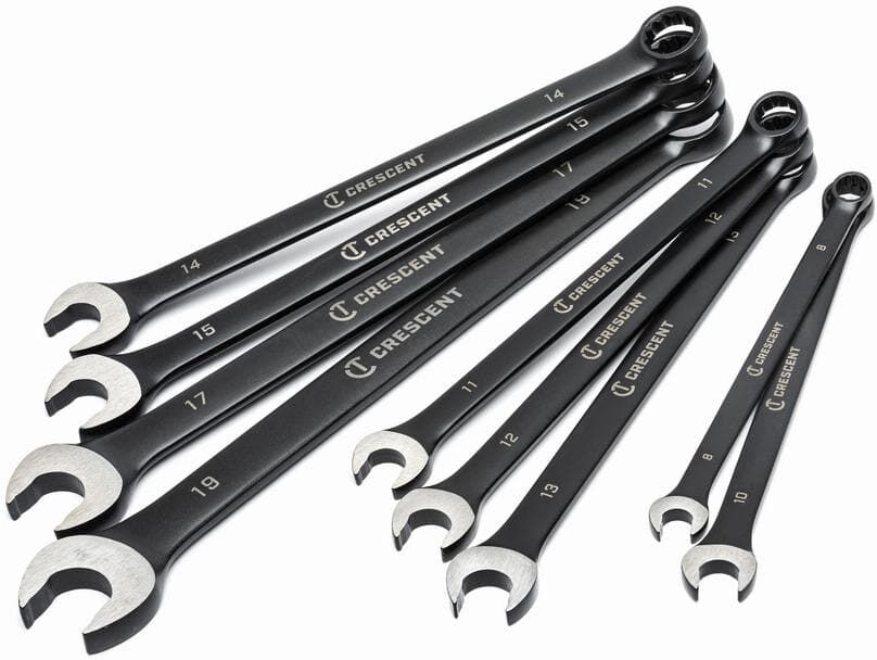 Crescent X10 Metric 12-Point Long Pattern Combination Wrench Set with Storage Rack (9-Piece)