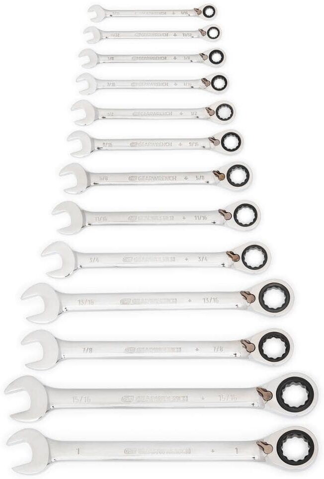 GEARWRENCH SAE 72-Tooth Reversible Combination Ratcheting Wrench Tool Set (13-Piece)