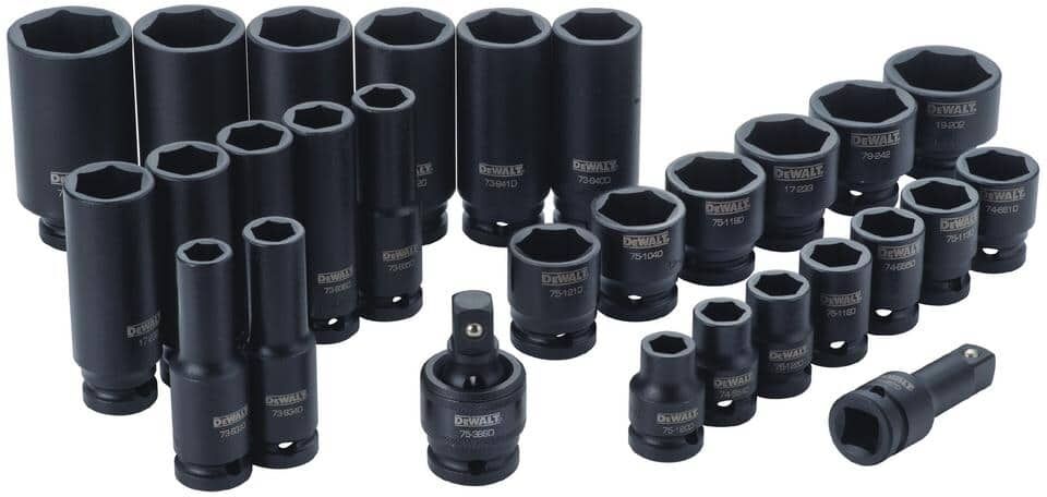 DeWalt 1/2 in. Drive SAE Impact Socket Set (28-Piece)