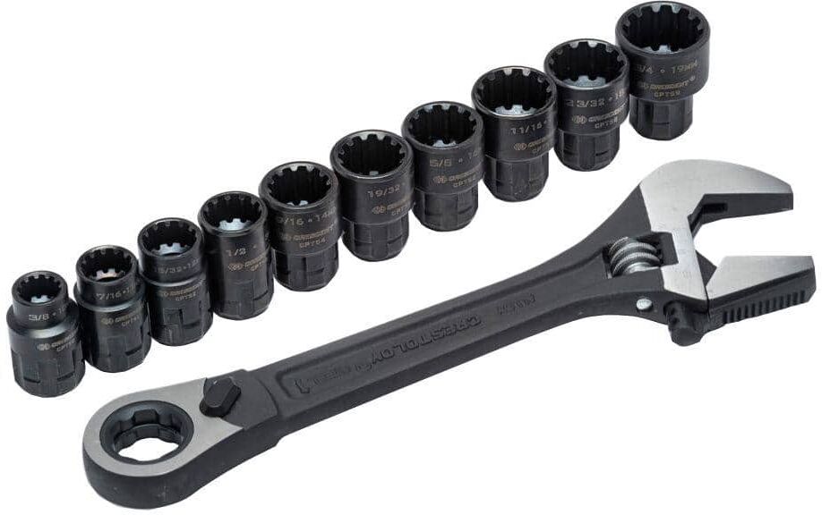 Crescent 3/8 in. Drive Pass-Thru Adjustable Wrench Set (11-Piece)