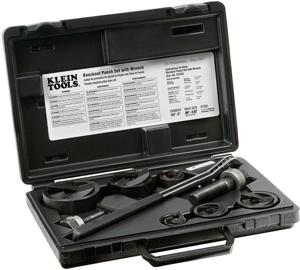 Klein Tools 9-Piece Knockout Punch with Wrench Set (53732SEN)