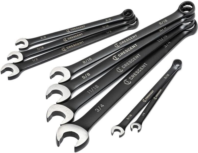 Crescent X10 SAE 12-Point Long Pattern Combination Wrench Set with Storage Rack (9-Piece)