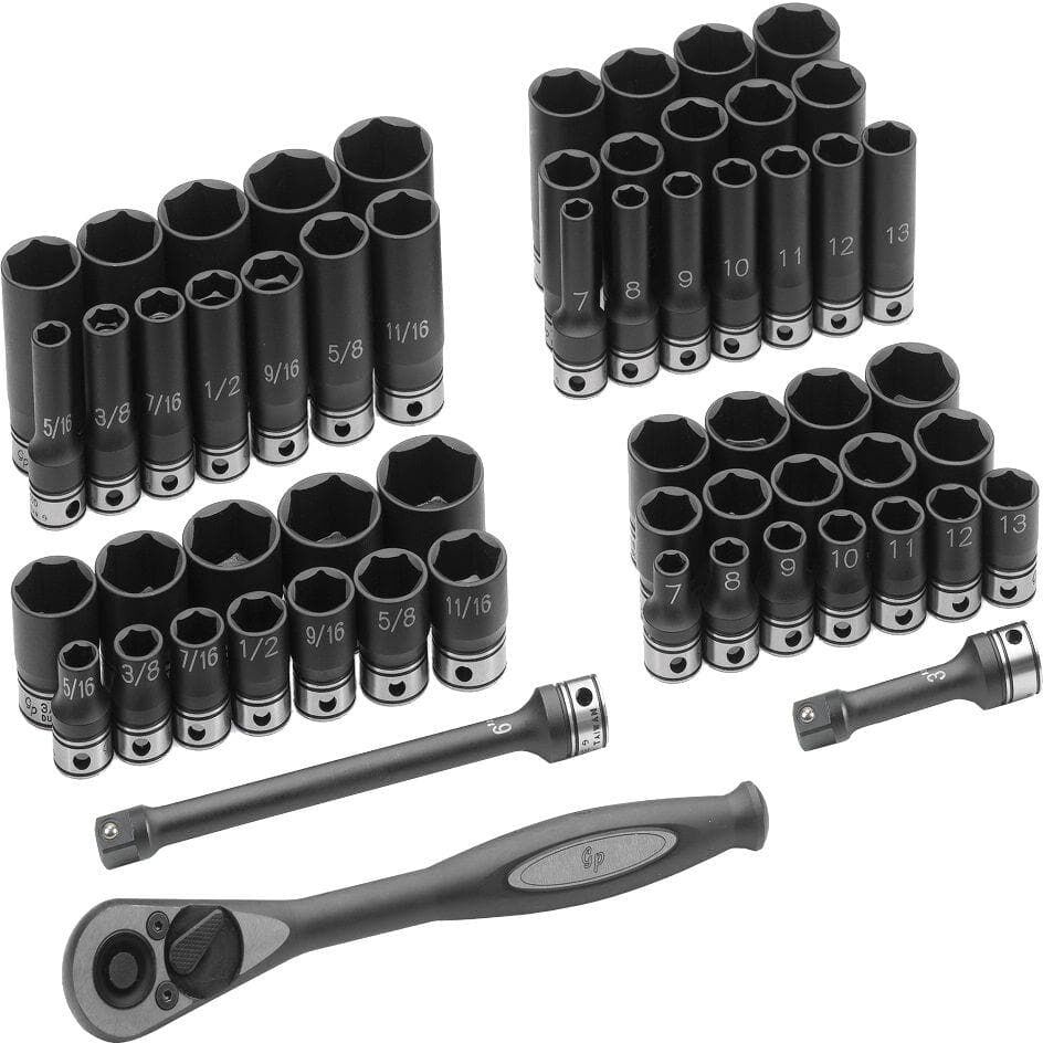 GP 3/8 in. Drive Fractional and Metric Duo-Socket Set (59-Piece)