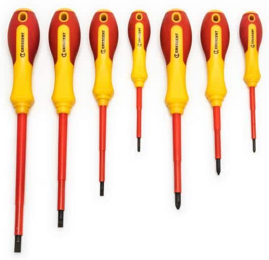 Crescent VDE Insulated Phillips and Slotted Screwdriver Set (7-Piece)