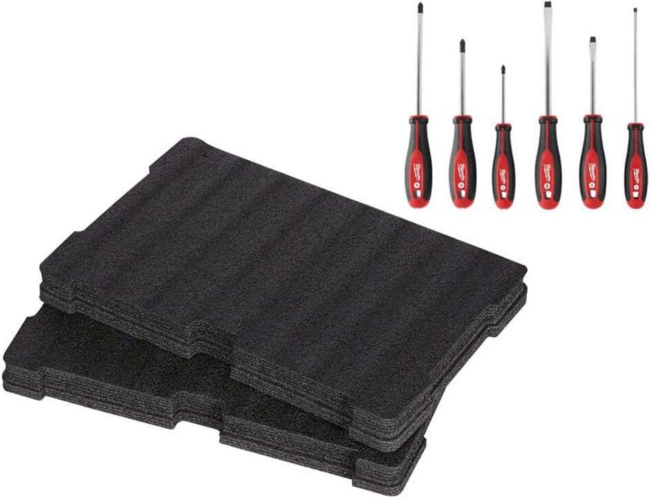 Milwaukee Screwdriver Set with PACKOUT Tool Box Customizable Foam Insert (7-Piece)