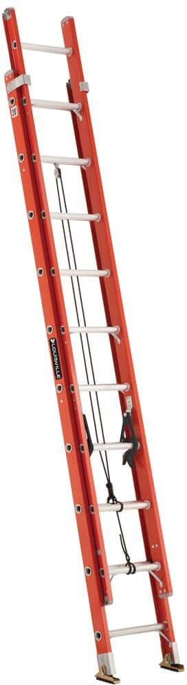 Louisville Ladder 20 ft. Fiberglass Extension Ladder with 300 lbs. Load Capacity Type 1A Duty Rating