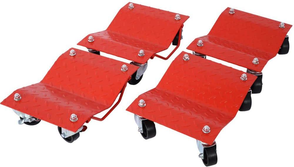 Miscool Ami Tire 1500 lbs. Heavy-Duty Wheel Dolly in Red (4-Sets)