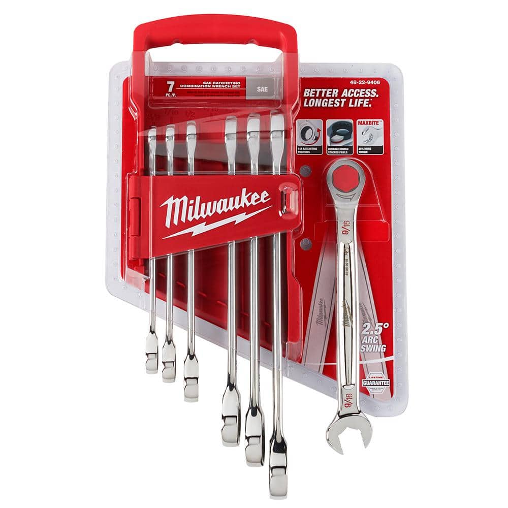 Milwaukee SAE Combination Ratcheting Wrench and Torque Lock Locking Pliers Mechanics Tool Set (17-Piece)