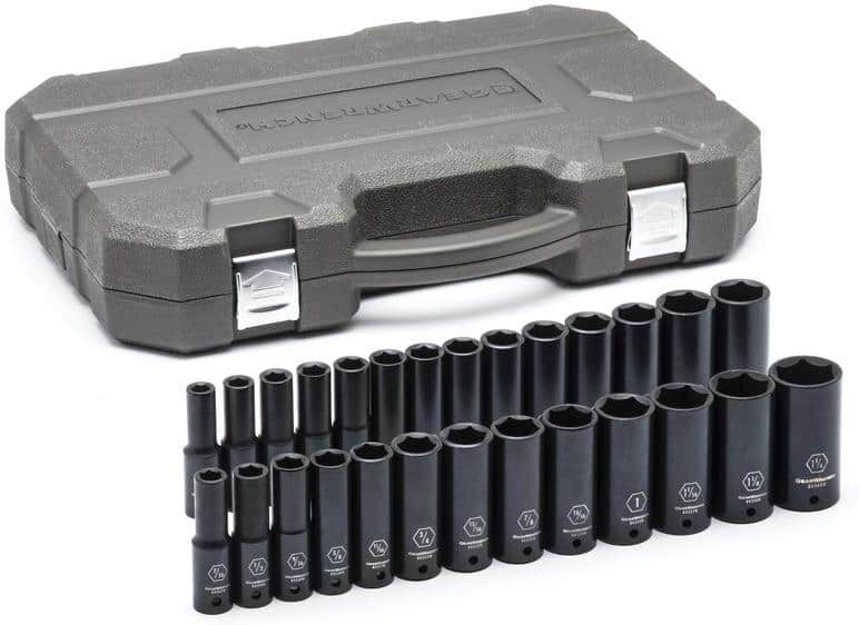 GEARWRENCH 1/2 in. Drive 6-Point SAE/Metric Deep Impact Socket Set (27-Piece)