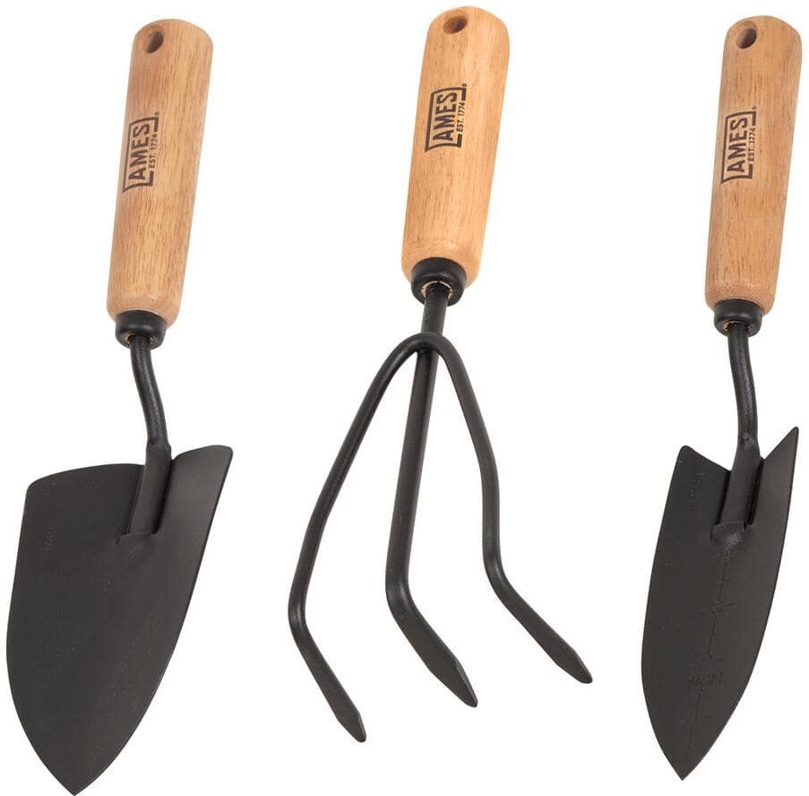 Ames 3-Piece Garden Tool Set - Hand Trowel, Hand Transplanter and Hand Cultivator