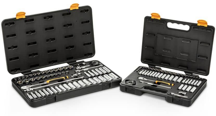 GEARWRENCH 1/4 in. and 3/8 in. Drive 90-Tooth Standard and Deep SAE/MM Ratchet and Socket Set (110-Piece)