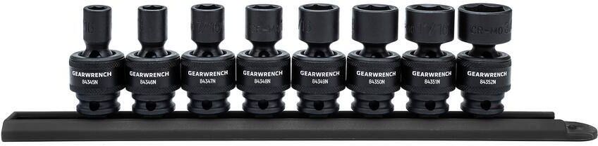 GEARWRENCH 3/8 in. Drive 6-Point SAE Standard Impact Socket Set (8-Piece)