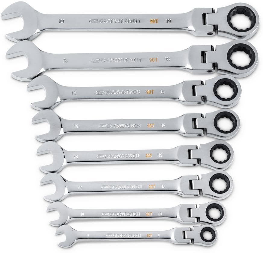 GEARWRENCH Standard and Flex Head SAE Combination Ratcheting Wrench Set (16-Piece)