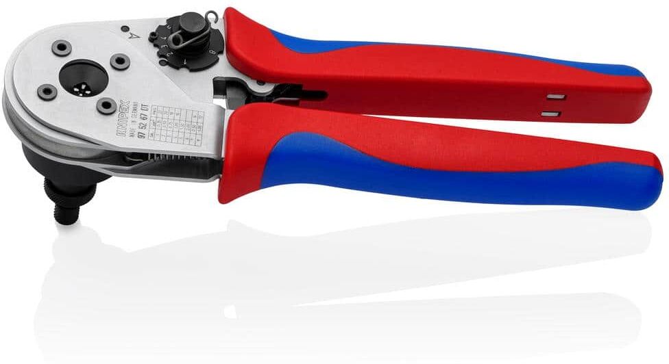 KNIPEX 9 in. Crimping Pliers - Four-Mandrel For DT Contacts (PEX Crimp Tool)