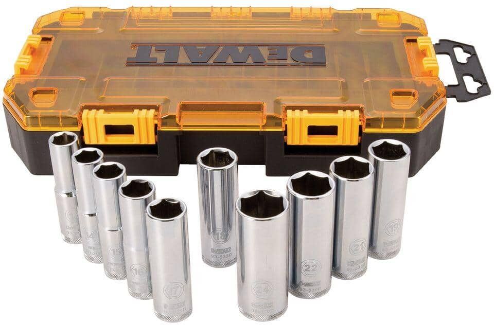 DeWalt 1/2 in. Drive Deep Socket Set (10-Piece)