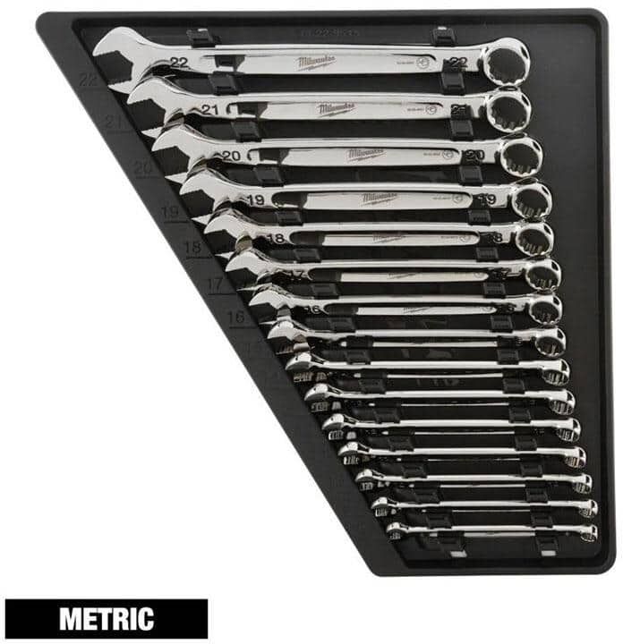 Milwaukee Combination Metric Wrench Mechanics Tool Set (15-Piece)