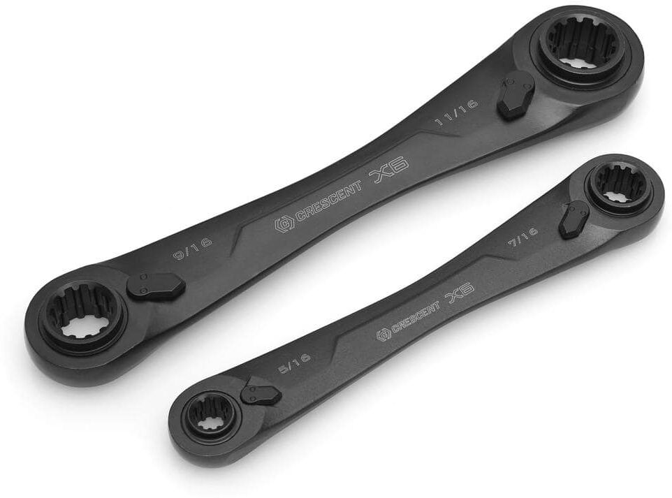 Crescent X6 4-in-1 Black Oxide Spline Ratcheting SAE Wrench Set (2-Piece)