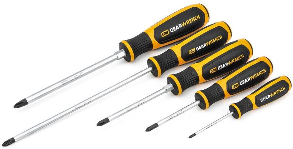 GEARWRENCH 5 Pc. Phillips Dual Material Screwdriver Set