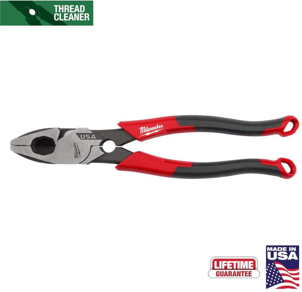 Milwaukee 9 in. Lineman's Pliers with Thread Cleaner / Fish Tape Puller and Comfort Grip