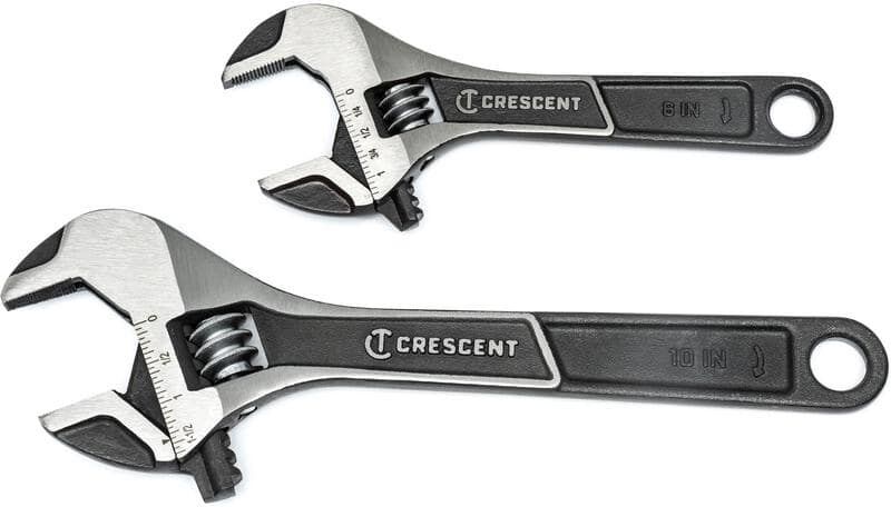 Crescent 6 in. and 10 in. Wide Jaw Adjustable Wrench Set (2-Piece)