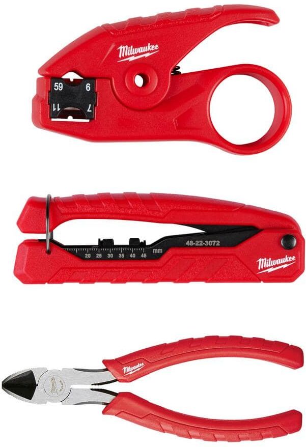 Milwaukee Coax Cable Installation Tool Set with Zipper Pouch