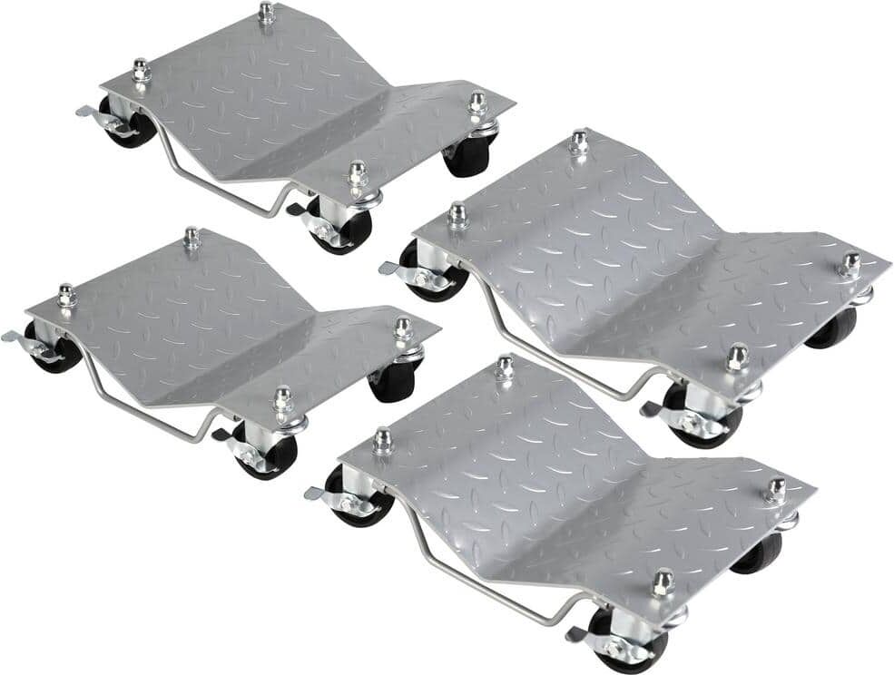 Tatayosi 4-pieces heavy-duty Tire Wheel Dolly, Skate Auto Repair Dollies, Vehicle Moving Dolly, 6000 LB, Silver