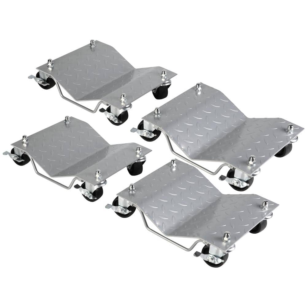 Tatayosi 4-pieces heavy-duty Tire Wheel Dolly, Skate Auto Repair Dollies, Vehicle Moving Dolly, 6000 LB, Silver