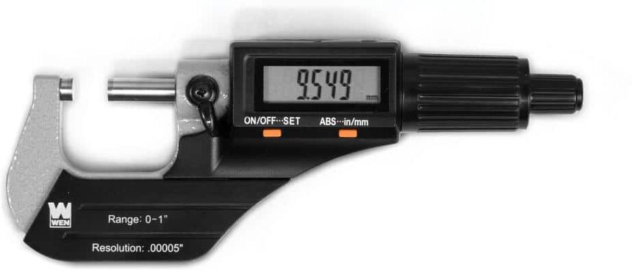 WEN Standard and Metric Digital Micrometer with 0 in. to 1 in. Range, 0.00005 in. Accuracy, LCD Readout and Storage Case