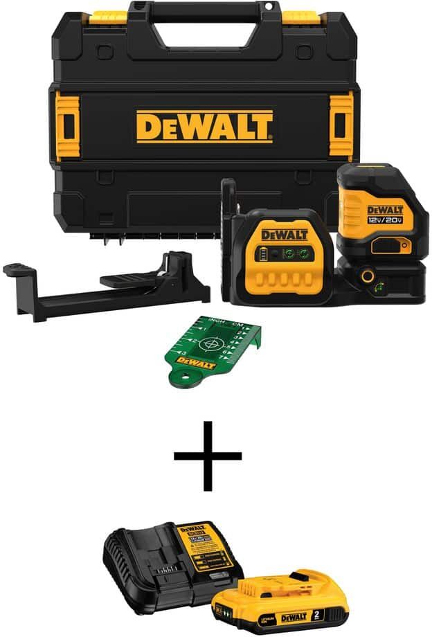 DeWalt 20V Maximum Cordless Green Cross-Line Laser Level (Tool Only)