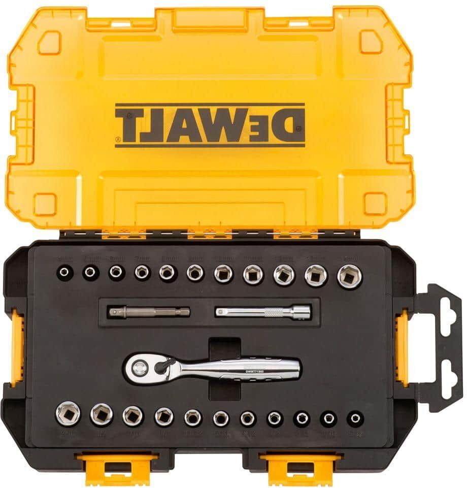 DeWalt 1/4 in. Drive SAE and Metric Ratchet and Socket Set (25-Piece)