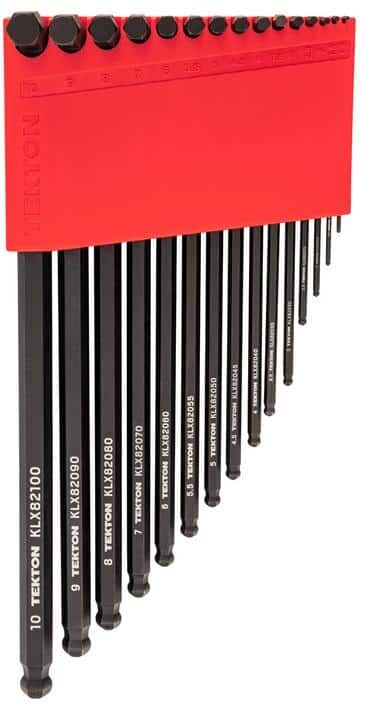 TEKTON Ball End Hex L- Key Set with Holder, 15-Piece (1.3-10 mm)