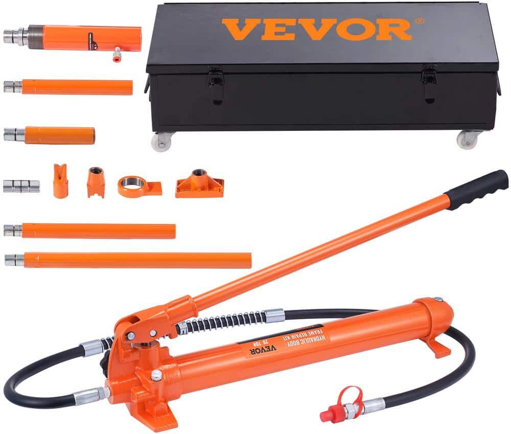 VEVOR 20 Ton Porta Power Hydraulic Jack Kit 44000 Lbs. Load Body Repair Tool with 4.6 ft. Oil Hose Carry Case for Automotive