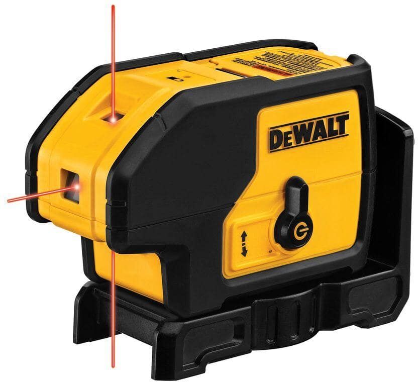 DeWalt 100 ft. Red Self-Leveling 3-Spot Laser Level with 4 AA Batteries and Case