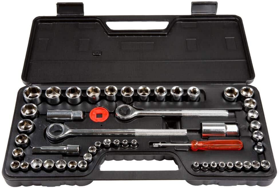 SAE and Metric Socket Set with Carry Case (52-Piece)