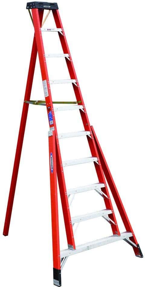 Werner 10 ft. Fiberglass Tripod Step Ladder with 300 lb. Load Capacity Type IA Duty Rating