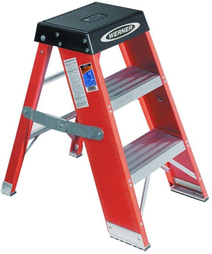 Werner 3 ft. Fiberglass Step Stand Ladder with 375 lb. Load Capacity Type IAA Duty Rating