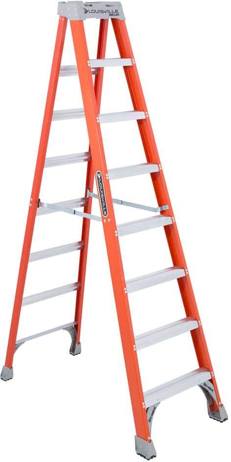 Louisville Ladder 8 ft. Fiberglass Step Ladder (12 ft. Reach) with 300 lbs. Load Capacity, Type IA Duty Rating