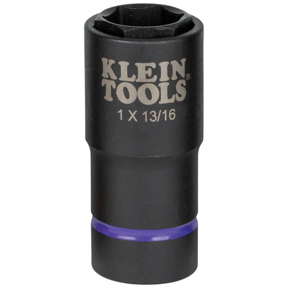 Klein Tools 1 in. and 13/16 in. 2-in-1 Impact Socket, 6-Point